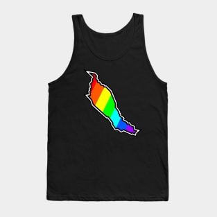 Denman Island Rainbow Colourful Silhouette - Keep Denman Weird Gift - Denman Island Tank Top